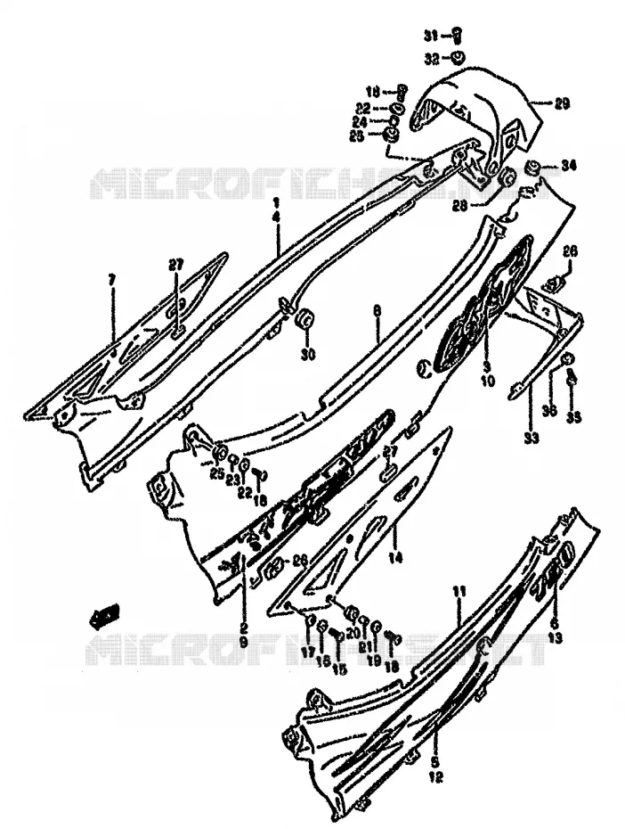 CARENAGES ARRIERE  (MODELE S/T) Suzuki MOTO 750 GSX-F 1995  GSX750FS(K-T)