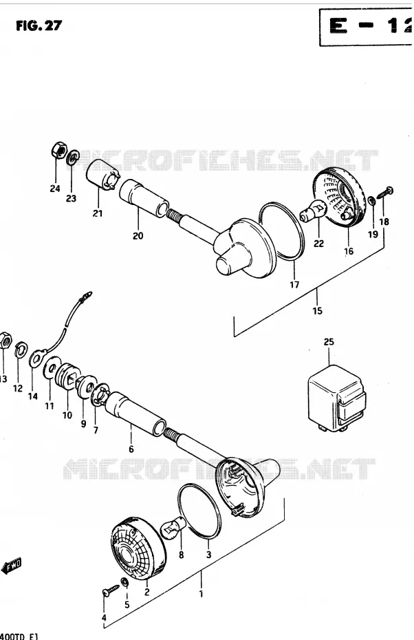 CLIGNOTANTS (E22, E25) Suzuki MOTO 400 GSX 1983  GSX400TD