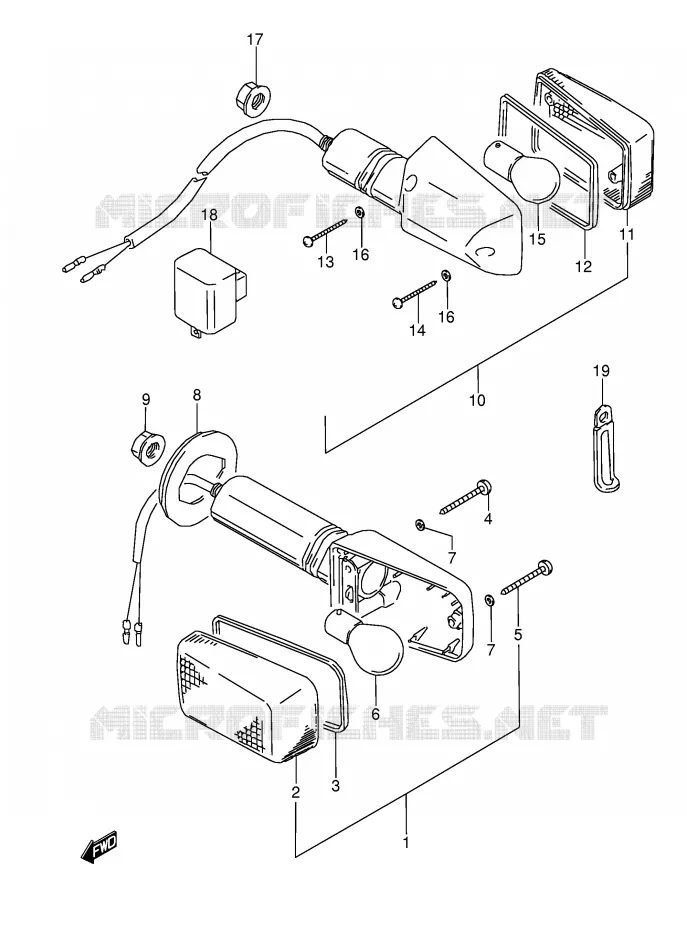 CLIGNOTANTS (MODELE J/K/L/M/N/P/R/S) Suzuki MOTO 600 GSX-F 1993  GSX600FP(E2)