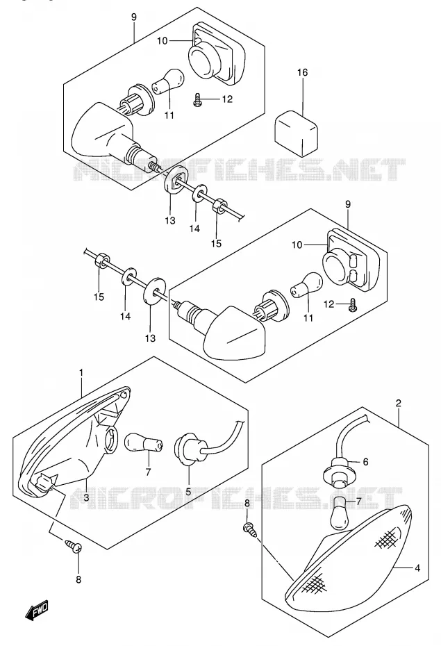 CLIGNOTANTS (MODELE K4/K5) Suzuki MOTO 600 GSX-F 2004  GSX600FK4(E2)
