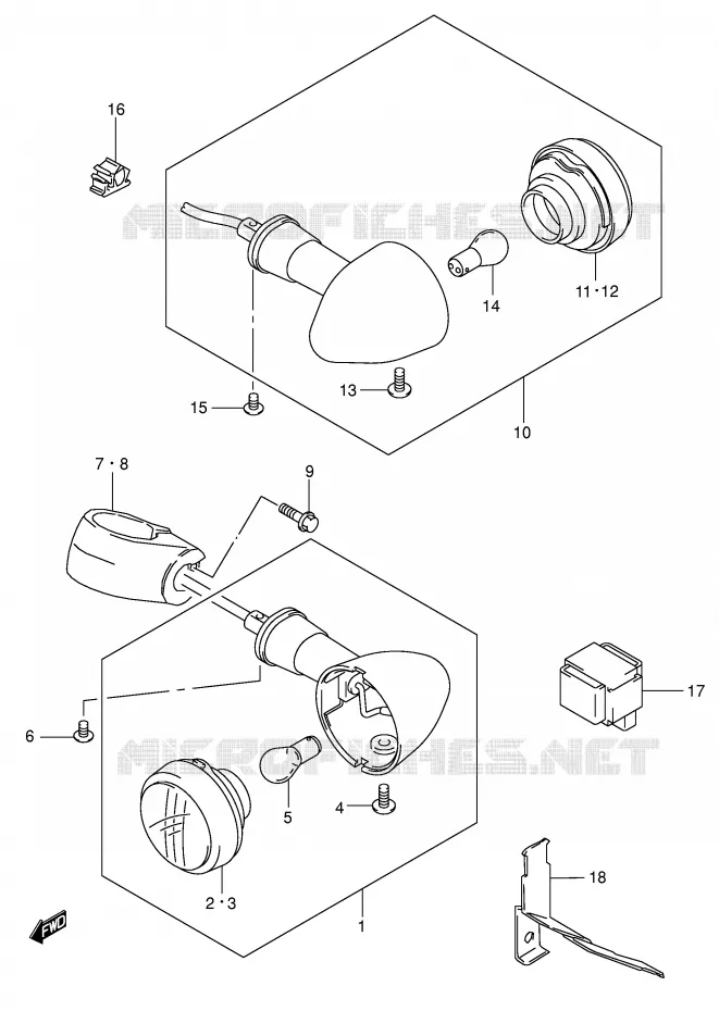 CLIGNOTANTS (MODELE K4) Suzuki MOTO 650 BOULEVARD 2004  LS650PK4(E3/E28)