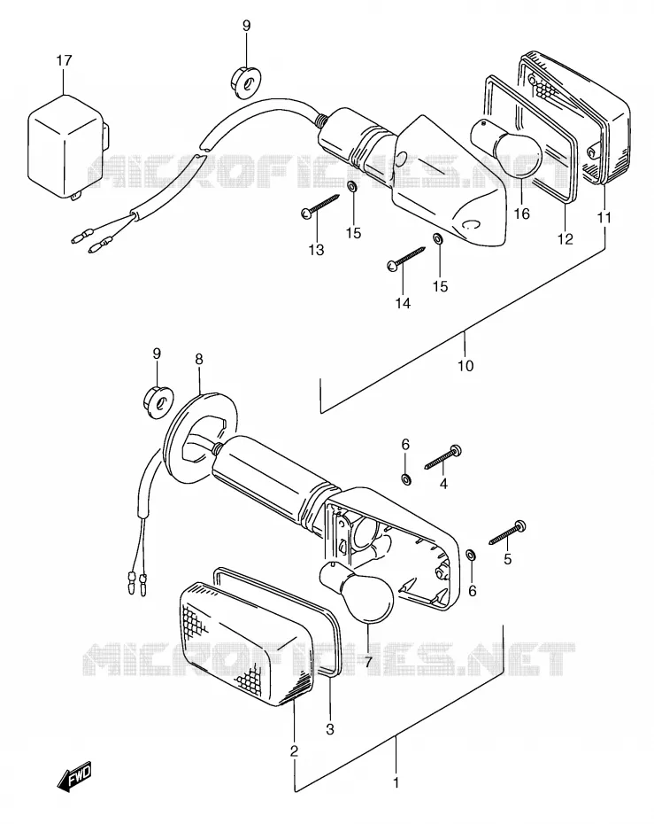 CLIGNOTANTS (MODELE S) Suzuki MOTO 750 GSX-F 1992  GSX750FN(E2)