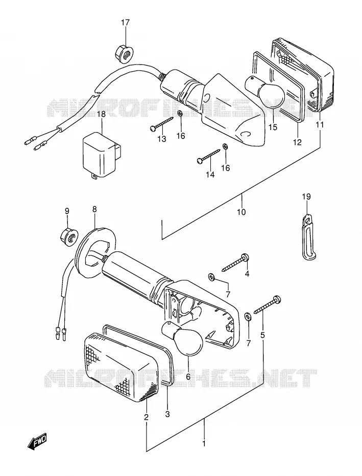 CLIGNOTANTS (MODELE T) Suzuki MOTO 600 GSX-F 1994  GSX600FU2R(E2)