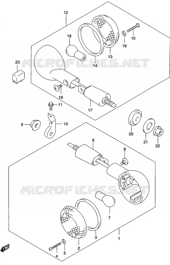 CLIGNOTANTS Suzuki MOTO 250 MARAUDER 2003  GZ250K3(K3)