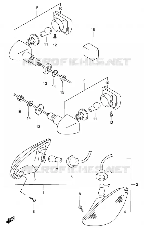 CLIGNOTANTS Suzuki MOTO 600 GSX-F 1999  GSX600FX(E2)