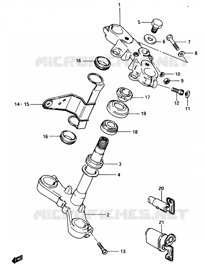 COLONNE DE DIRECTION (MODELE E) Suzuki MOTO 750 GSX-E 1984  GSX750EE(D/E)