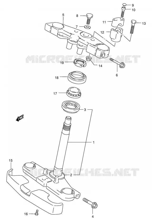 COLONNE DE DIRECTION Suzuki MOTO 250 MARAUDER 2000  GZ250Y(E1)