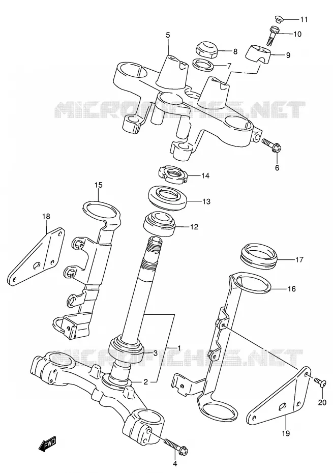 COLONNE DE DIRECTION Suzuki MOTO 750 GSX 1998  GSX750W(E4)