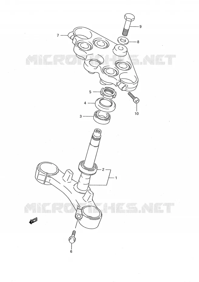 COLONNE DE DIRECTION Suzuki MOTO 750 GSX-F 1994  GSX750FR(E28)