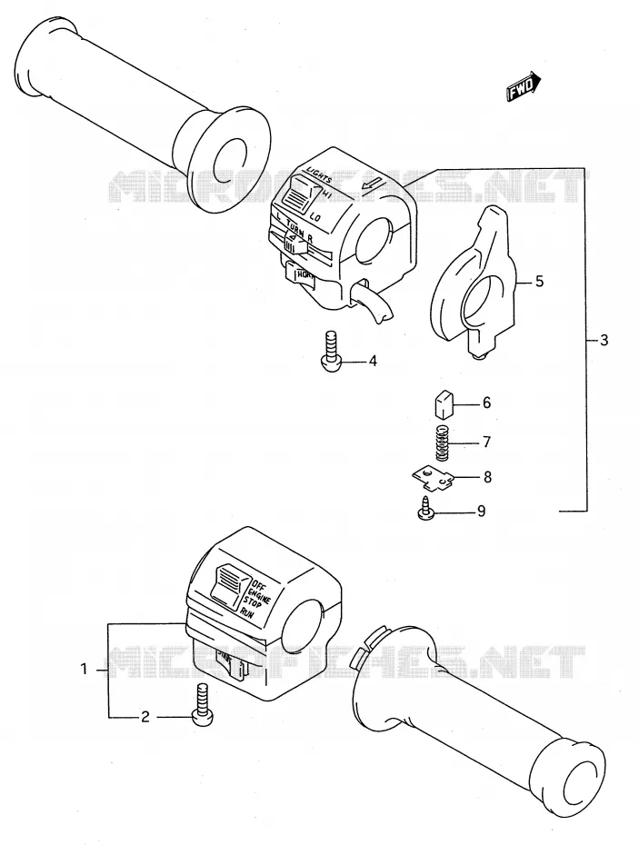 COMMODOS (MODELE K/L/M/N/P/R/S/T) Suzuki MOTO 600 GSX-F 1992  GSX600FUN(E28)