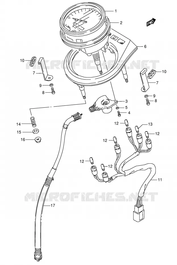 COMPTEUR (MODEL K5/K6/K7/K8 E28) Suzuki MOTO 650 BOULEVARD 2008  LS650K8(E3/E28)
