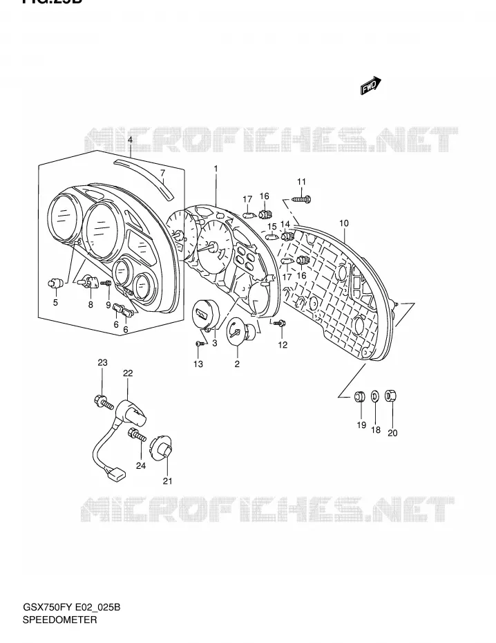 COMPTEUR (MODELE K2/K3) Suzuki MOTO 750 GSX-F 2000  GSX750FY(E2)