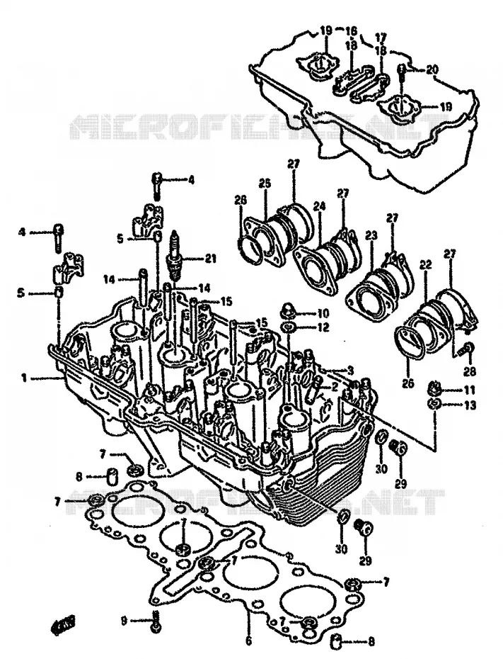 CULASSE Suzuki MOTO 750 GSX-F 1991  GSX750FM(K-T)