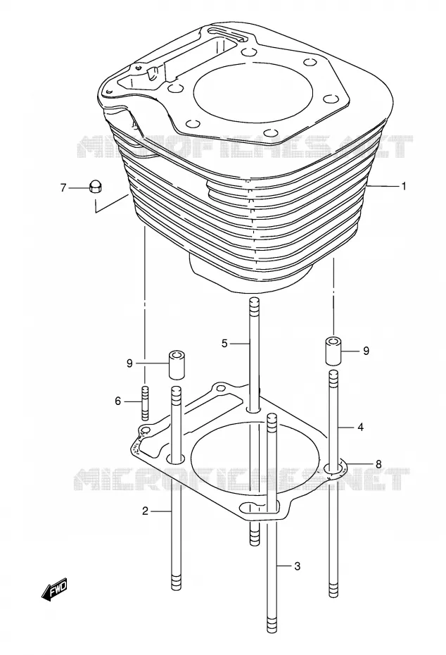 CYLINDRE Suzuki MOTO 650 BOULEVARD 2001  LS650PK1(E3/E28)
