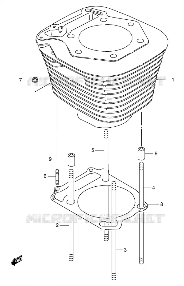 CYLINDRE Suzuki MOTO 650 SAVAGE 2003  LS650PK3(E2)