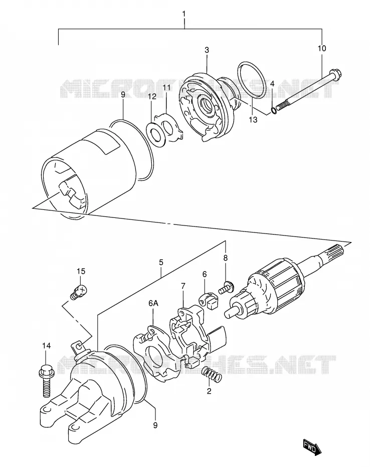 DEMARREUR (MODELE W/X/Y) Suzuki MOTO 600 GSX-F 1998  GSX600FUW(E2)