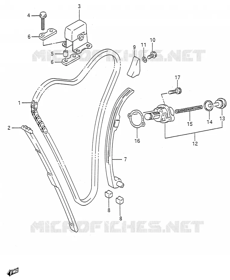 DISTRIBUTION (MODELE J/K/L/M/N/P/R/S) Suzuki MOTO 600 GSX-F 1992  GSX600FN(E28)