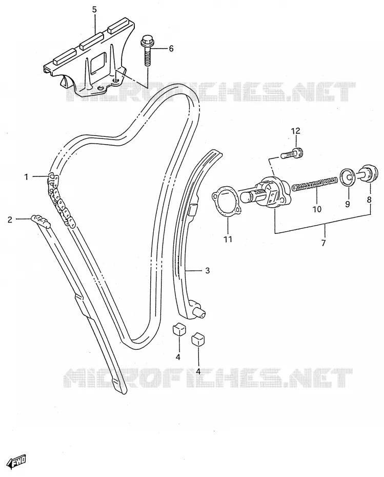 DISTRIBUTION (MODELE T) Suzuki MOTO 600 GSX-F 1991  GSX600FM(E28)