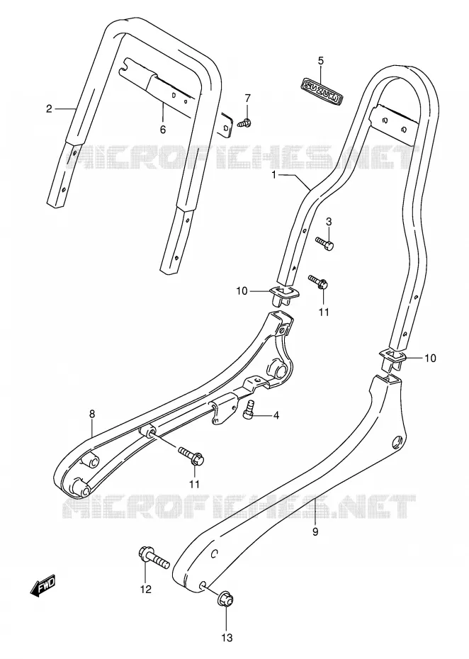 DOSSERET (MODELE T) Suzuki MOTO 650 SAVAGE 1997  LS650PV(E2)