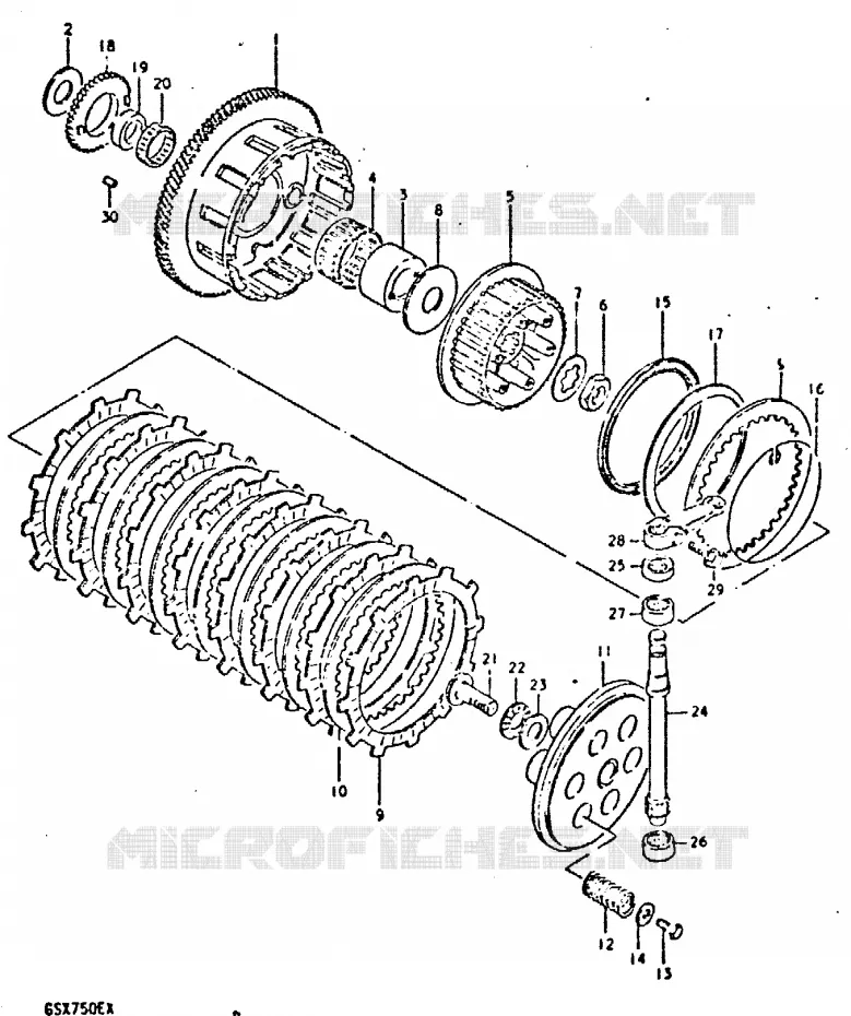 EMBRAYAGE Suzuki MOTO 750 GSX 1981  GSX750X(T/X)