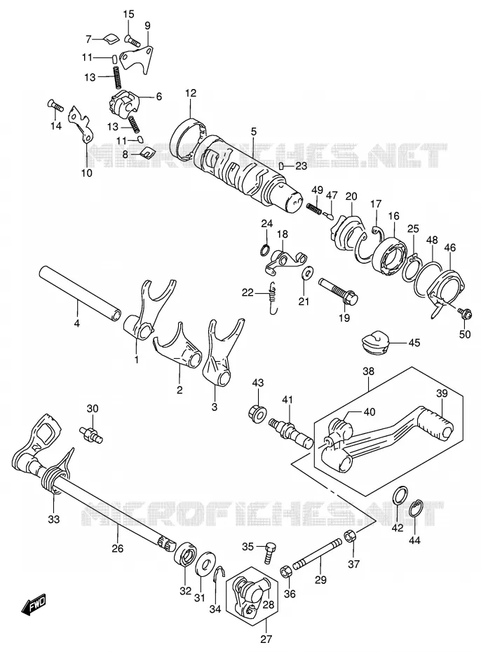 ENSEMBLE DE SELECTION DE VITESSES Suzuki MOTO 600 GSX-F 2005  GSX600FK5(E2)