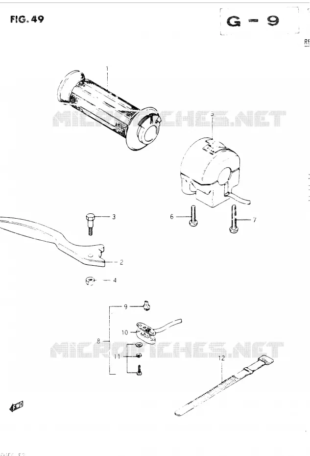 ENSEMBLE LEVIER - COMMODO DROIT Suzuki MOTO 400 GSX 1984  GSX400EE(E2)