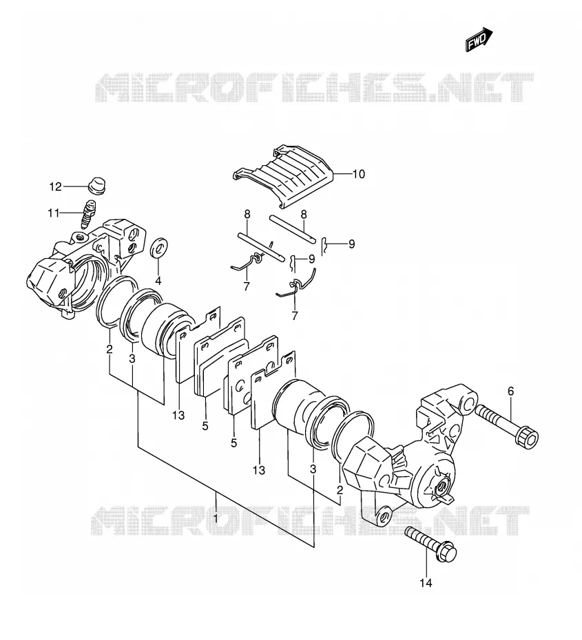 ETRIER DE FREIN ARRIERE (MODELE K/L/M/N) Suzuki MOTO 600 GSX-F 1990  GSX600FUL(E2)