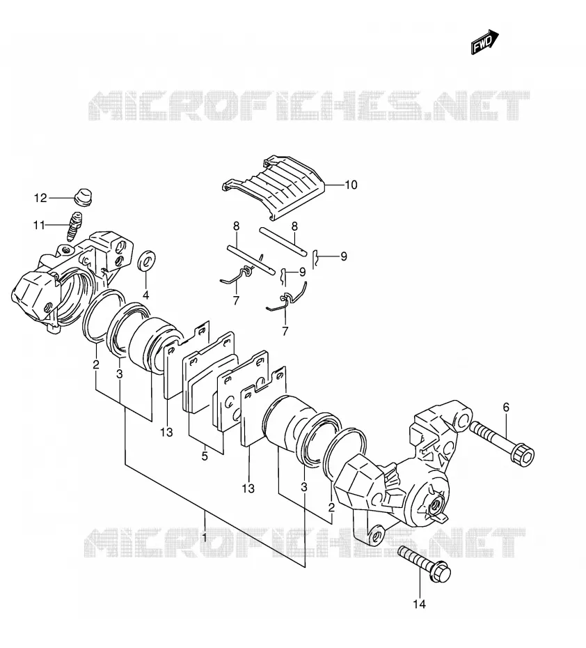 ETRIER DE FREIN ARRIERE (MODELE P/R/S/T) Suzuki MOTO 600 GSX-F 1990  GSX600FUL(E2)