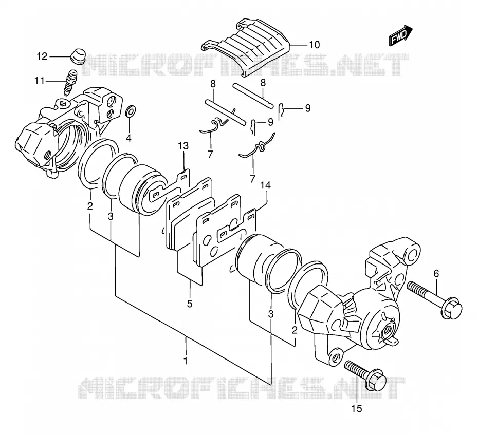 ETRIER DE FREIN ARRIERE (MODELE P/R/S/T) Suzuki MOTO 750 GSX-F 1995  GSX750FS(E2)