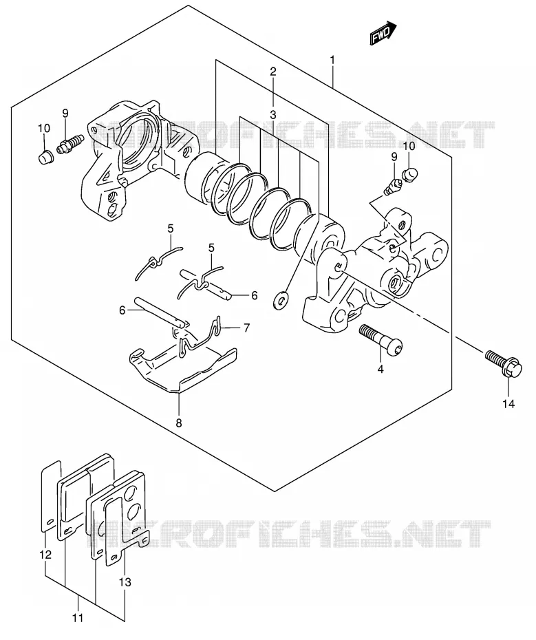 ETRIER DE FREIN ARRIERE Suzuki MOTO 600 GSX-F 2006  GSX600FK6(E2)