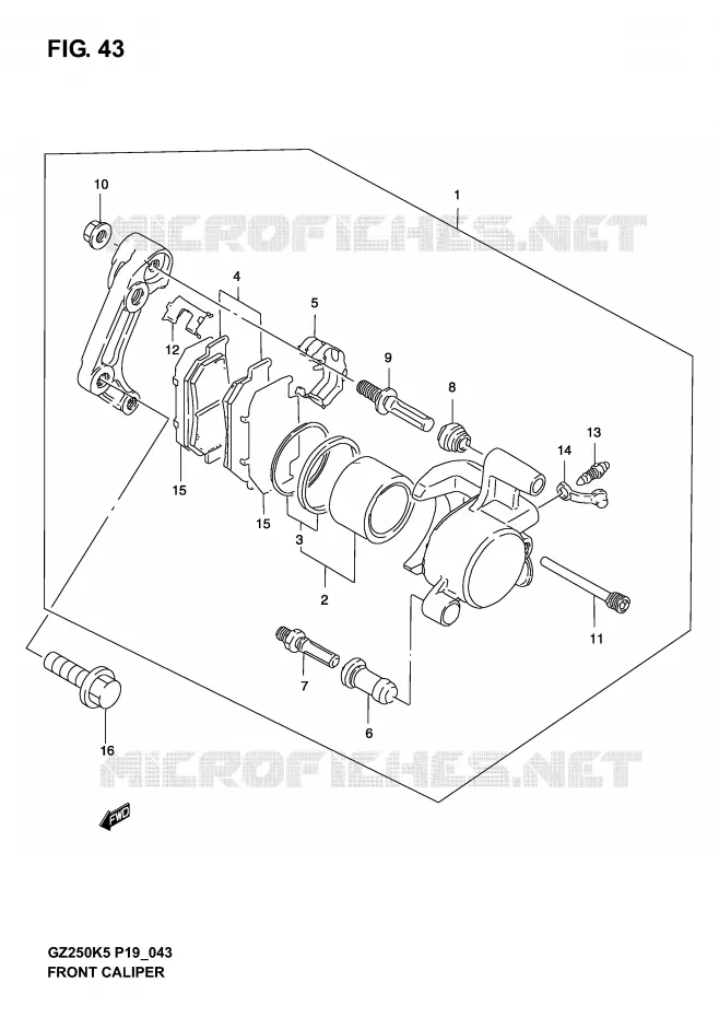 ETRIER DE FREIN AVANT Suzuki MOTO 250 MARAUDER 2004  GZ250K4(P19)