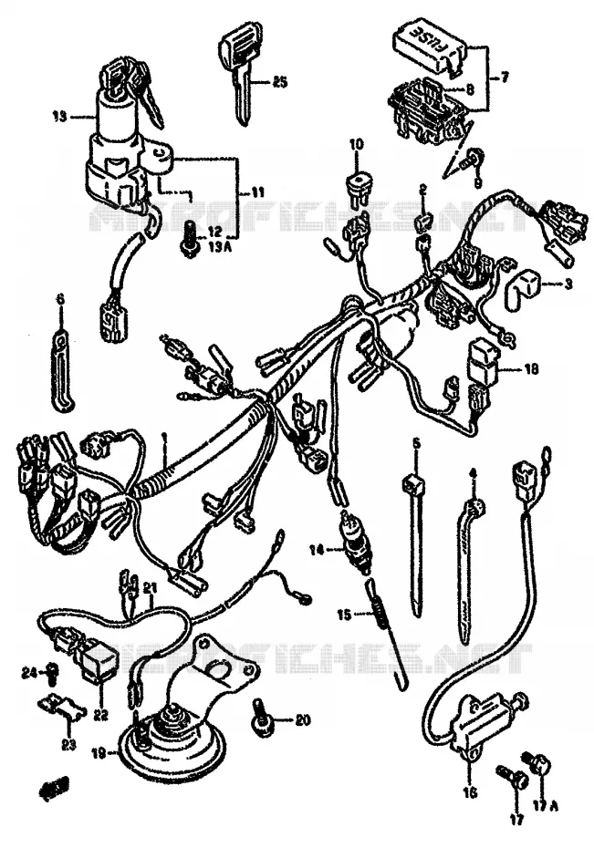 FAISCEAU ELECTRIQUE (MODELE K/L/M/N/P/R) Suzuki MOTO 750 GSX-F 1990  GSX750FSKL(K-T)