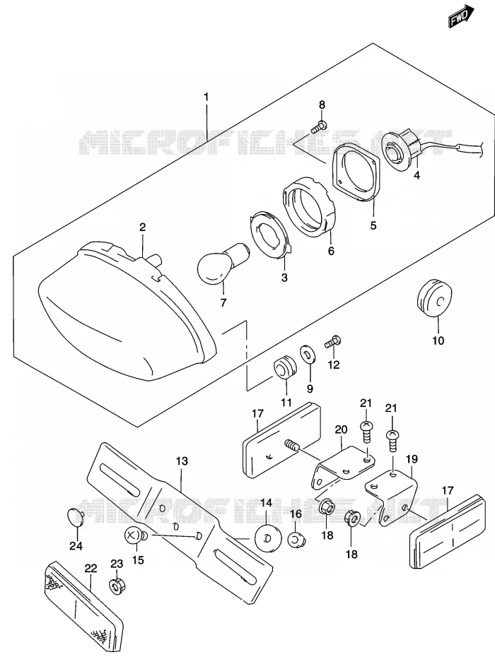 FEU ARRIERE Suzuki MOTO 250 MARAUDER 2003  GZ250K3(K3)