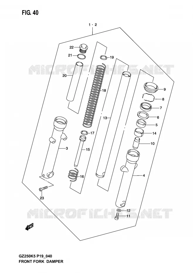 FOURCHE Suzuki MOTO 250 MARAUDER 2005  GZ250K5(P19)