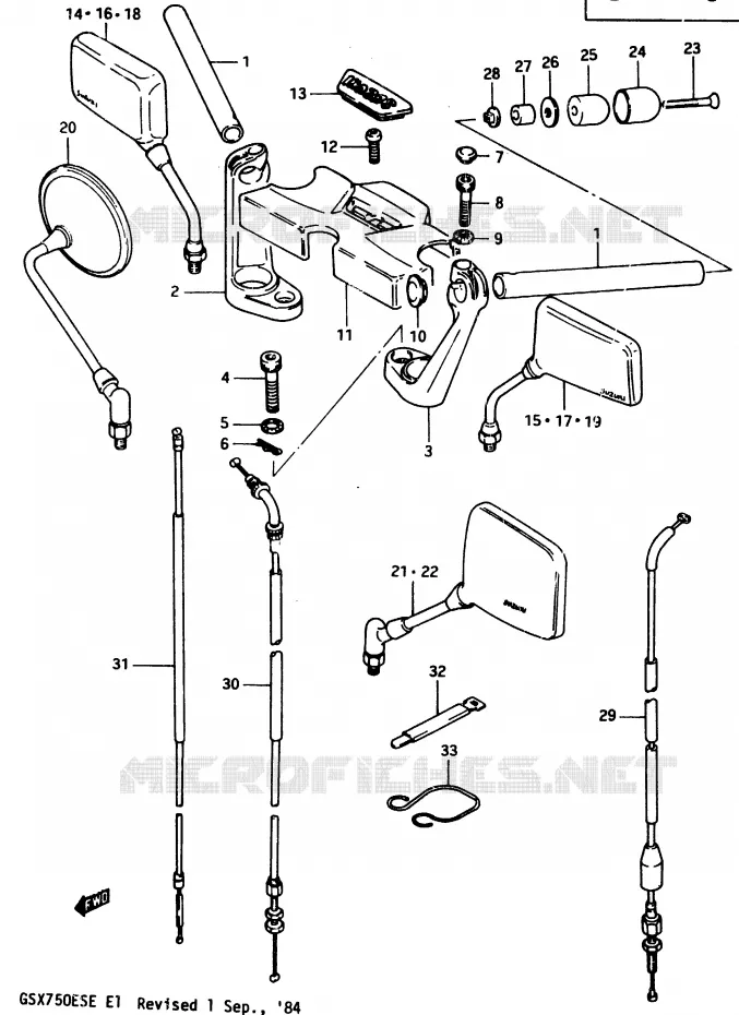 GUIDON (GSX750ESE/EFE) Suzuki MOTO 750 GSX-E 1984  GSX750EE(D/E)