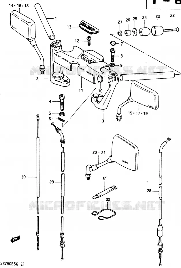 GUIDON (GSX750ESF/EFF/ESG) Suzuki MOTO 750 GSX-E 1985  GSX750EFF(F)