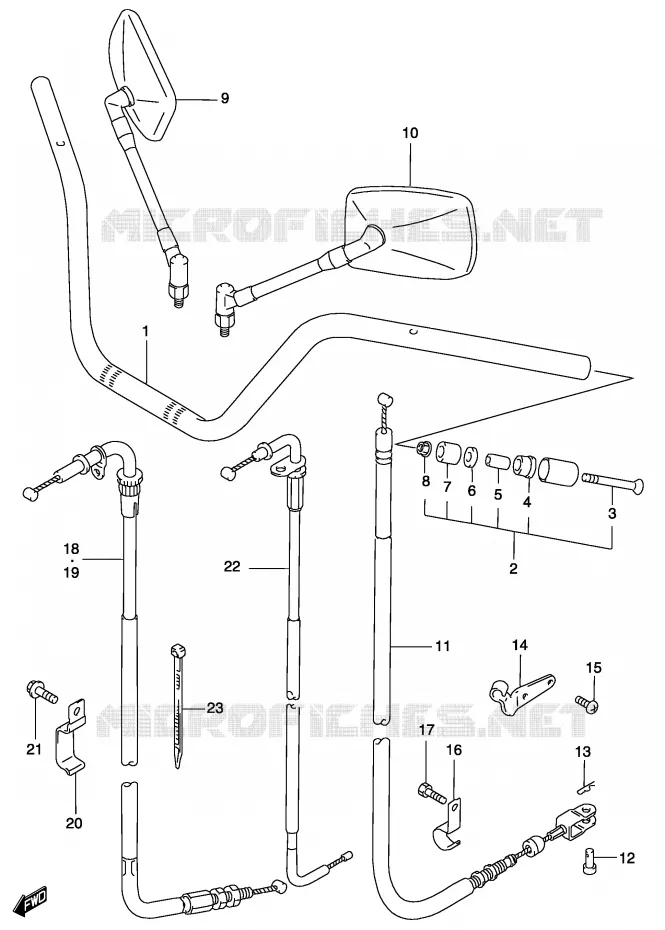 GUIDON Suzuki MOTO 250 MARAUDER 2003  GZ250K3(P3)