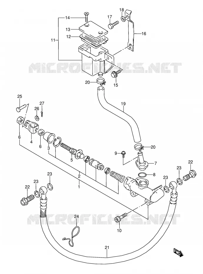 MAITRE CYLINDRE ARRIERE Suzuki MOTO 600 GSX-F 1989  GSX600FU2K(E2)