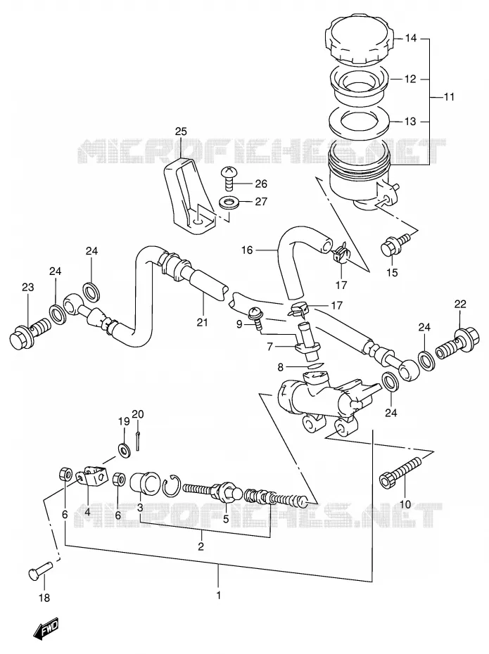MAITRE CYLINDRE ARRIERE Suzuki MOTO 600 GSX-F 2001  GSX600FUK1(E2)
