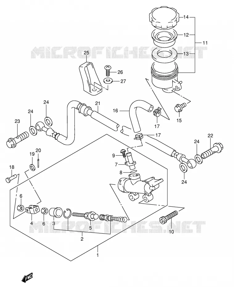 MAITRE CYLINDRE ARRIERE Suzuki MOTO 600 GSX-F 2006  GSX600FK6(E2)