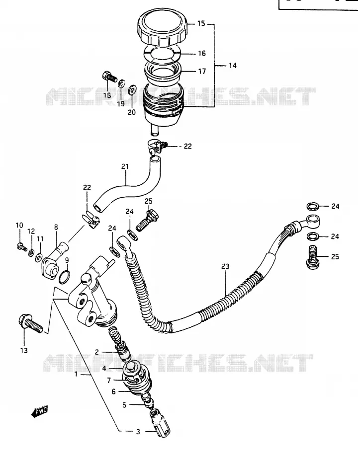 MAITRE CYLINDRE ARRIERE Suzuki MOTO 750 GSX-E 1986  GSX750ESG(F)