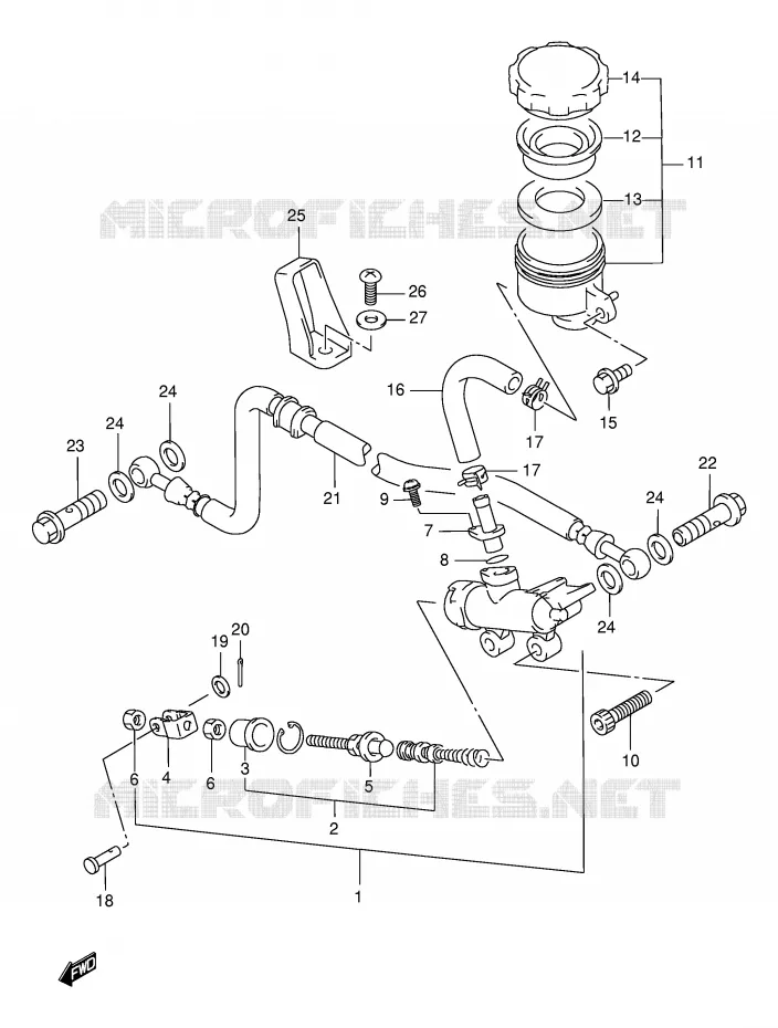 MAITRE CYLINDRE ARRIERE Suzuki MOTO 750 GSX-F 2003  GSX750FLK3(E2)