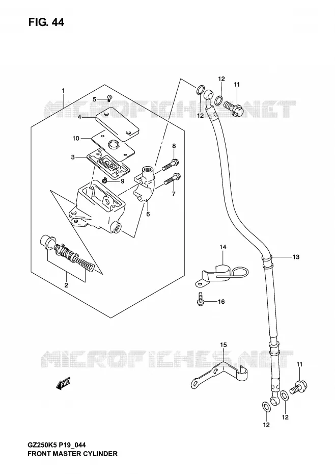 MAITRE CYLINDRE AVANT Suzuki MOTO 250 MARAUDER 2005  GZ250K5(P19)