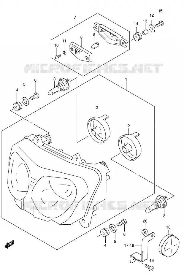 PHARE (E24) Suzuki MOTO 750 GSX-F 2006  GSX750FK6(E2)
