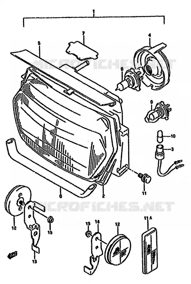 PHARE (MODELE K/L/M/N/P/R) Suzuki MOTO 750 GSX-F 1990  GSX750FSKL(K-T)
