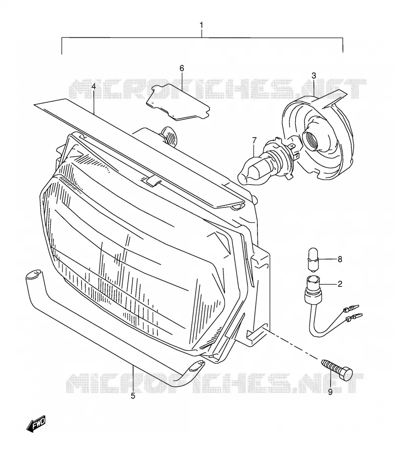 PHARE (MODELE P/R) Suzuki MOTO 600 GSX-F 1993  GSX600FUP(E2)