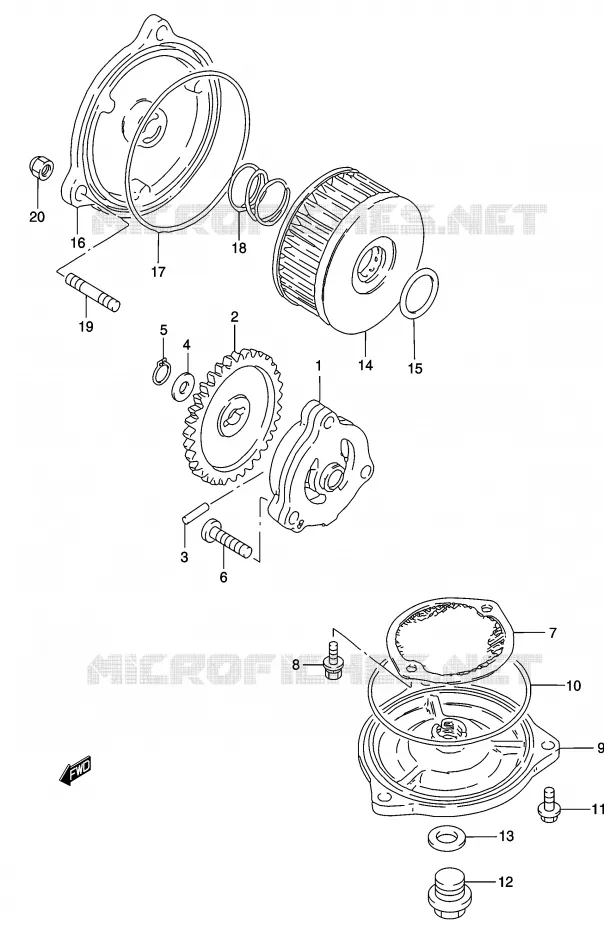 POMPE A HUILE Suzuki MOTO 250 MARAUDER 2003  GZ250K3(K3)