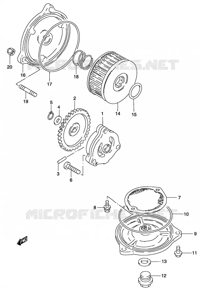 POMPE A HUILE Suzuki MOTO 250 MARAUDER 2005  GZ250K5(P3)