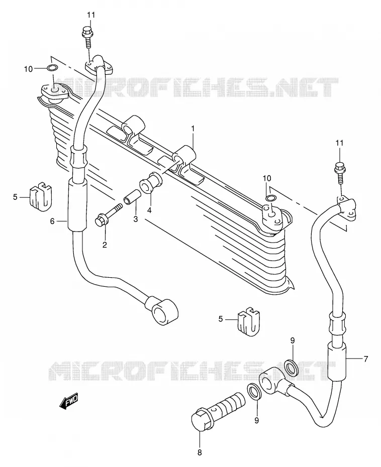 RADIATEUR D'HUILE Suzuki MOTO 600 GSX-F 1998  GSX600FW(E2)