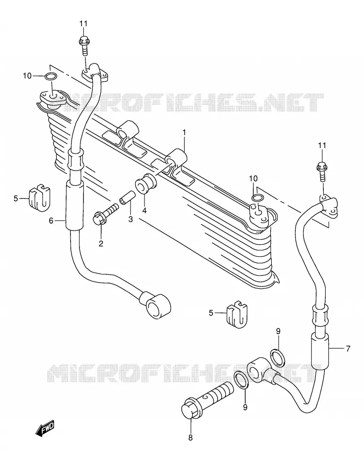 RADIATEUR D'HUILE Suzuki MOTO 750 GSX-F 2003  GSX750FK3(E2)